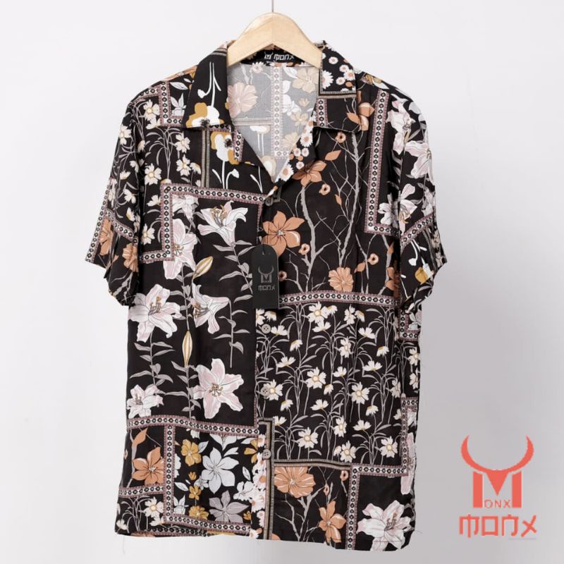 Kemeja Pria Vintage Retro Kemeja Lengan Pendek Hawai Bahan Rayon Import Kemeja Hawai Kemeja Kasual