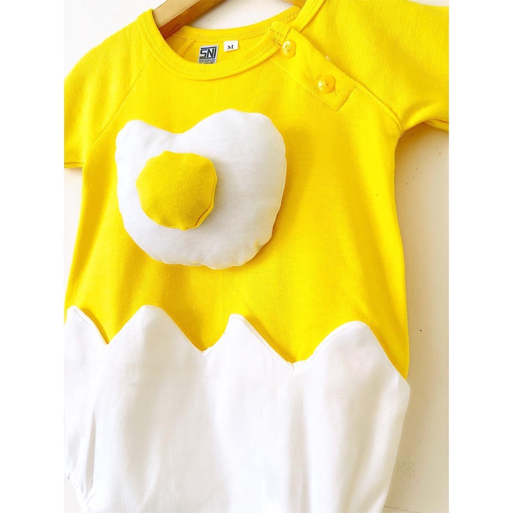 Jumper Telur Ceplok Eggy Baju Setelan Rok Kaos Pergi Lucu Fashion Anak Bayi Perempuan Cewek Terlaris Murah Lucu