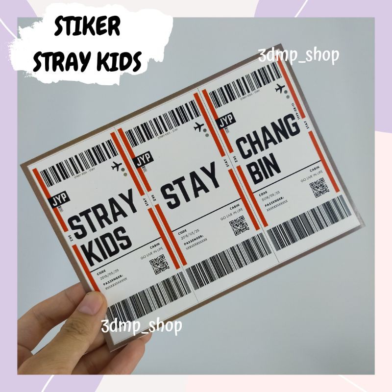 Stiker tiket barcode stray kids han jisung hyunjin felix bangchan changbin seungmin lee know jeongin