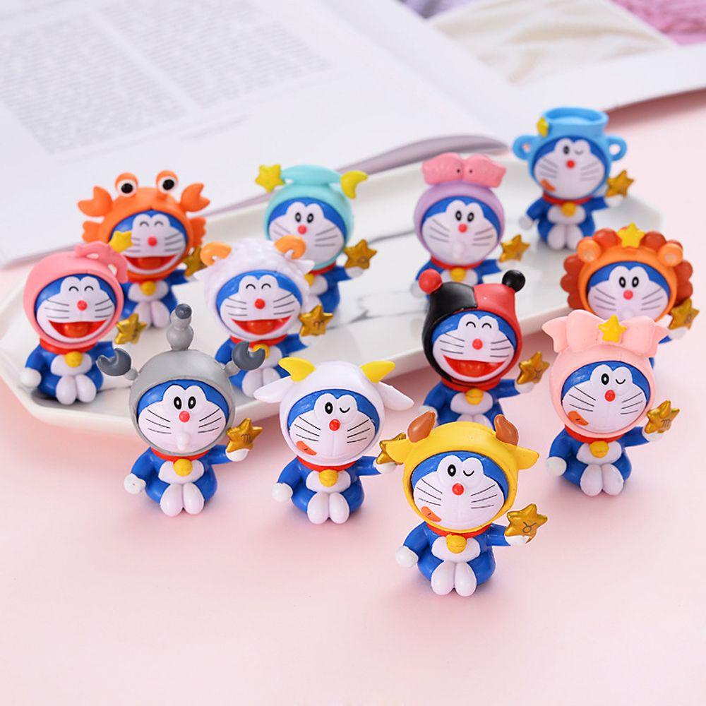 Lanfy Doraemon Action Figure Collectible Moldel Kawaii Q Version PVC Figure Model Kartun Mainan Anak Figure Anime