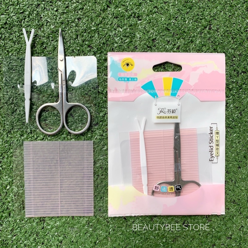 SKOT MATA BENANG / FIBER EYELID TAPE FLI + GUNTING + ALAT PASANG SKOT (F3243)