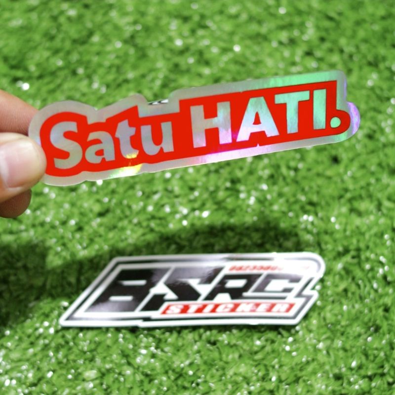 

sticker satu hati hologram premium / sticker racing