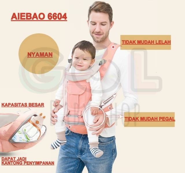 Gendongan Bayi Baby Carrier multifunction 11 in 1 Hipseat Carrier Aiebao 6604 (6612 6636 6629 6608)