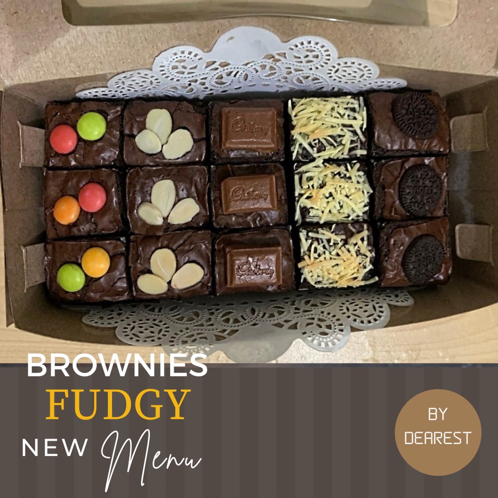 

FUDGY BROWNIE SHINY CRUST / BROWNIES SKAT / BROWNIES PANGGANG COKLAT DARK COMPOUND BY MYDEAREST