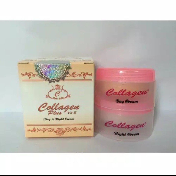 Paket Cream Pemutih Collagen Siang Malam Sabun Dan Toner