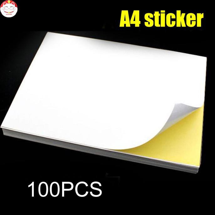 

100Pcs Stiker Kertas Self Adhesive Ukuran A4 Untuk Printer Laser Store_Tutut