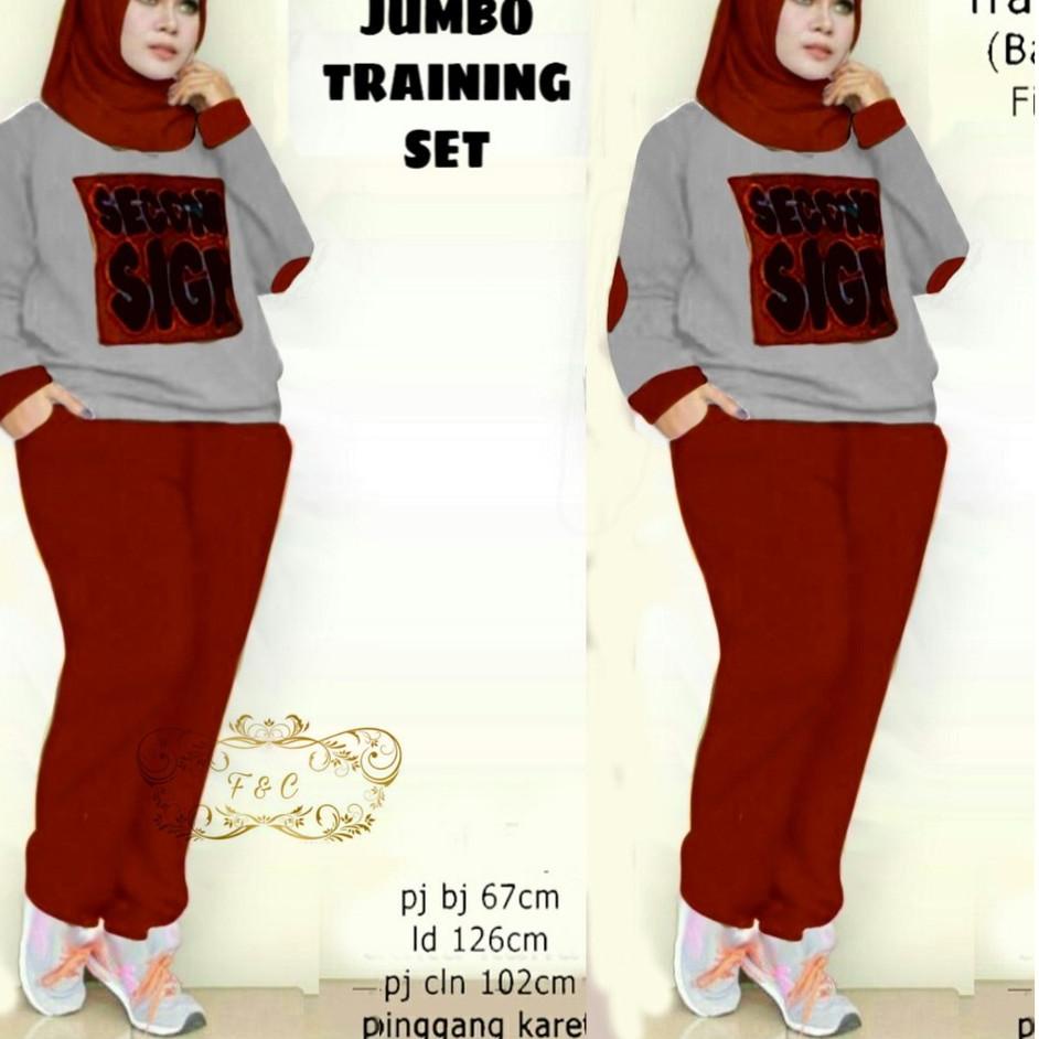 (READY) KENZHOU_SHOP FD- setelan sweater wanita jumbo / stelan modis / ST SARI JUMBO TRAINING SET