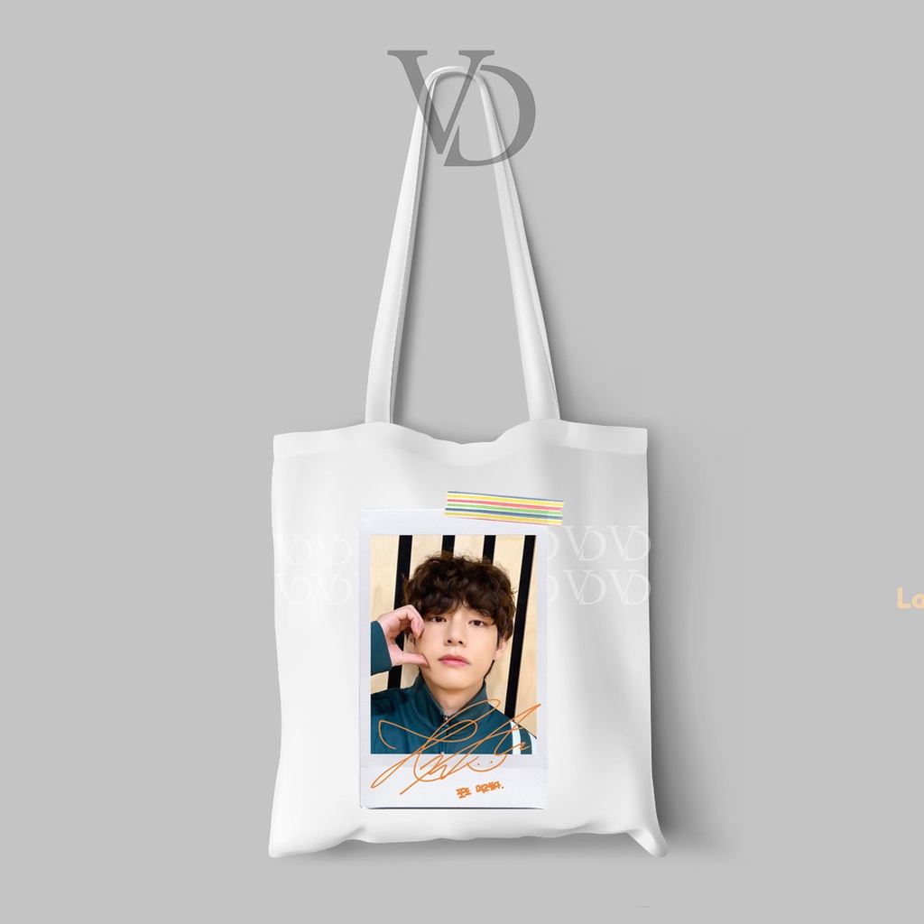 TOTE BAG LINE BAHAN KANVAS MOTIF kPOP