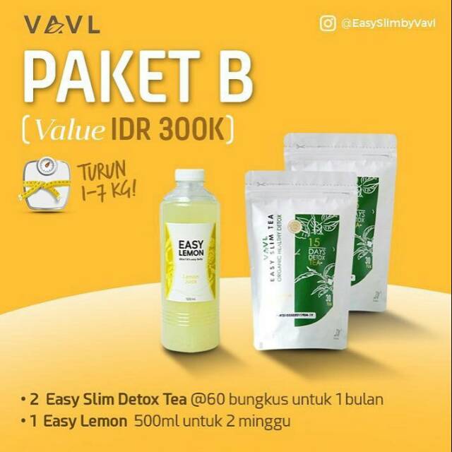 Paket B - Easy Slim by Vavl - Lemon, Detox Tea (2)