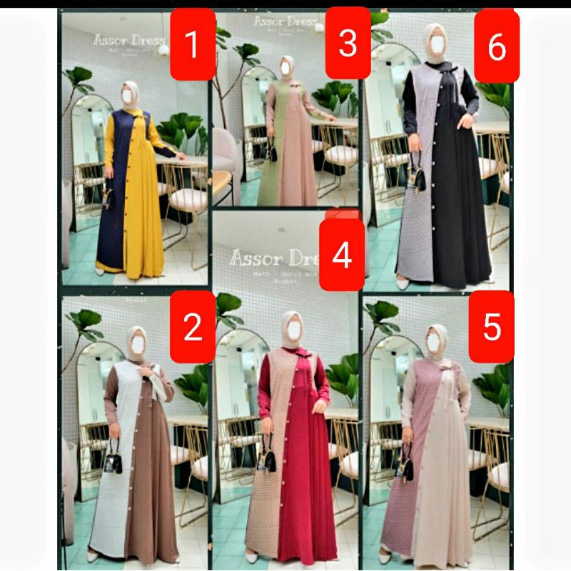 Gamis cantik Terbaru Assor Dress 761 by Nabe Official