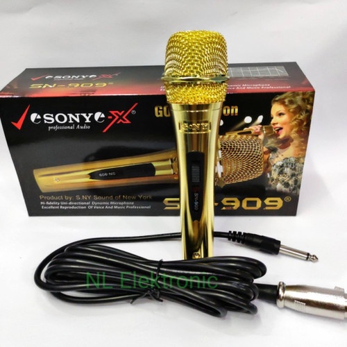 MIC SONY SN 909 Mic Kabel Suara Mantap - GOLD EDITION