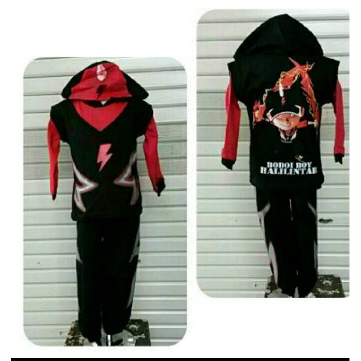 DISKON TERMURAH Paket Kostum Boboiboy Halilintar panjang (Baju,Celana,Topi,Gelang)