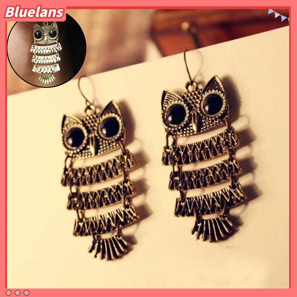 Anting Kait Menjuntai Bentuk Hewan Burung Hantu Gaya Vintage Retro Untuk Wanita