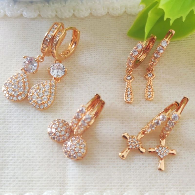 Anting Jurai Xuping Emas Permata Anting Fashion Cantik