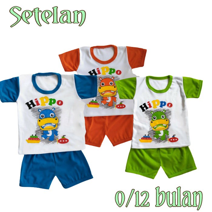 Setelan Anak Baju oblong + Celana Pendek Usia 1 tahun s.d 2 tahun