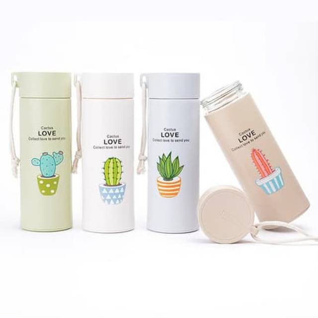 Type BKC kaktus botol minum kaca tali cactus souvenir Travelling Botol Minum Viral