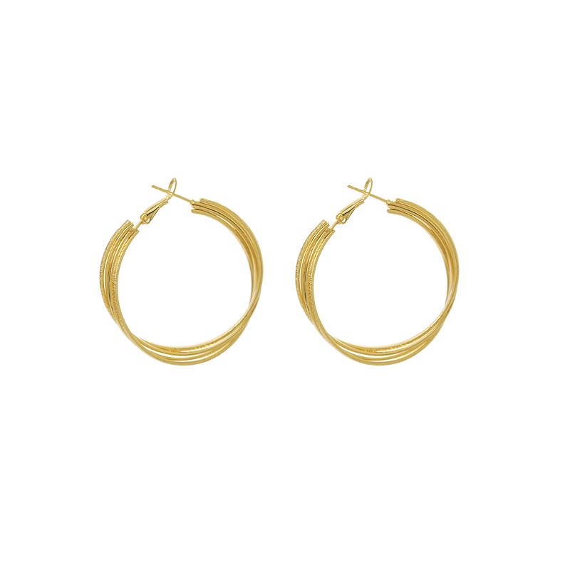 Sterling silver jarum Korea besar anting anting-anting trendi niche desain anting-anting giwang teli