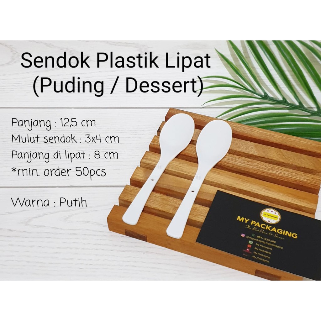 Sendok Plastik Lipat / Sendok Dessert / Sendok Puding (SATUAN)