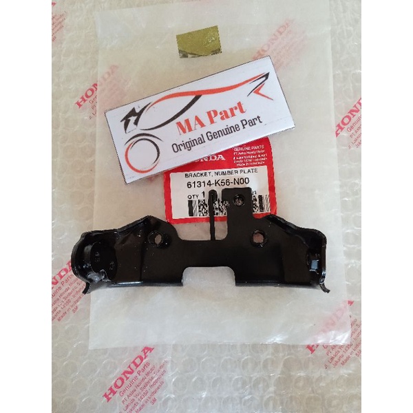 BESI BRAKET DUDUKAN LAMPU PLAT NOMER DEPAN SONIC 150 ORIGINAL 61314K56N00