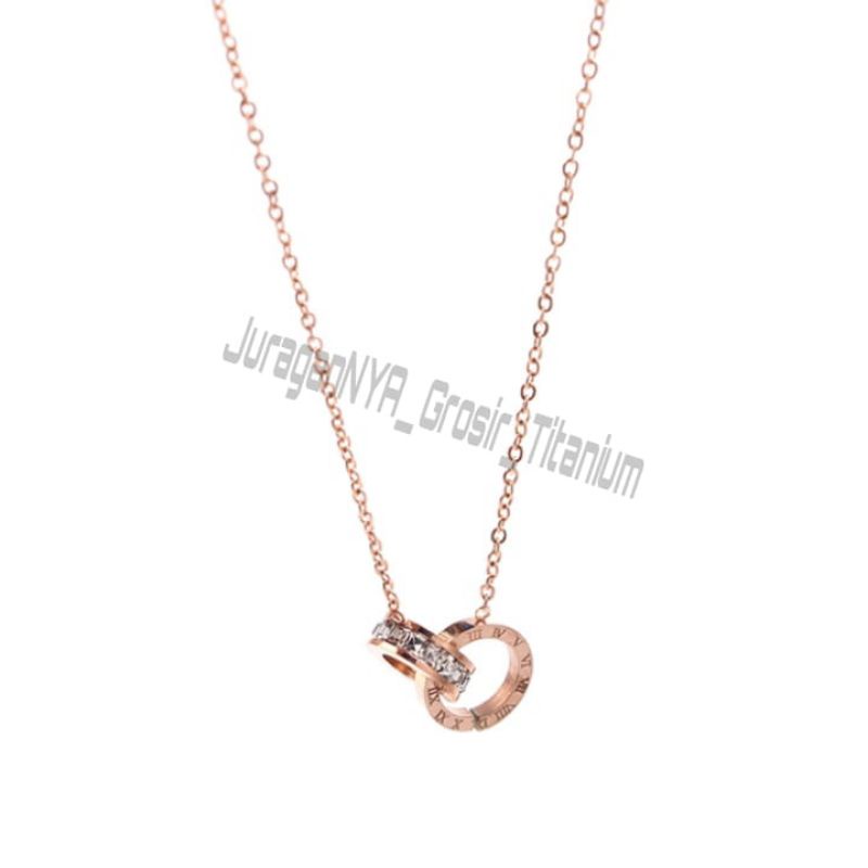 Kalung Titanium Elegant Full Mata Super Cantik Anti Karat Anti Luntur