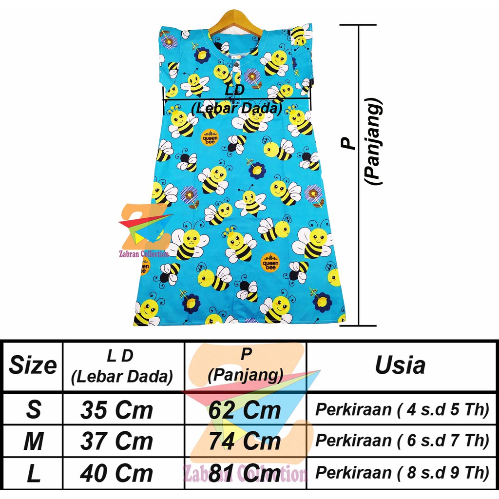 Pilih Motif Daster Anak Karakter 4 Sampai 9 Tahun/COD Bayar di tempat