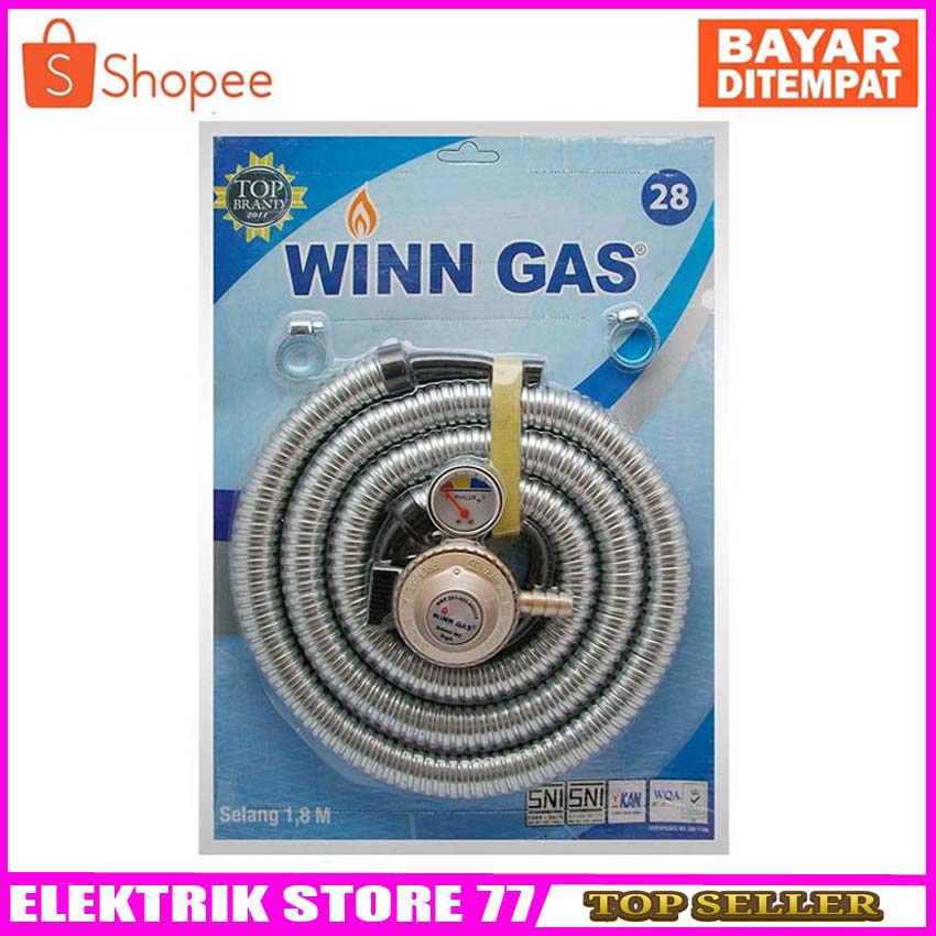 Winn Gas 28 Selang Flexible Winn 1.8 Meter + Regulator Meter