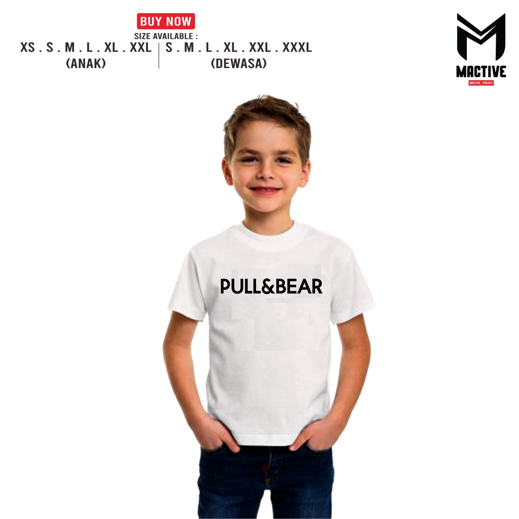 KAOS BAJU ANAK PULL N BEAR DISTRO ANAK USIA 1-12 TAHUN - KAOS ANAK BRAND PREMIUM COMBAD 30S