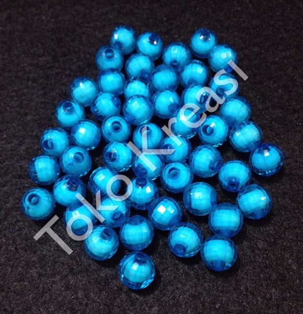 (Per Gram) Mote / Manik Lampion isi 8mm warna biru