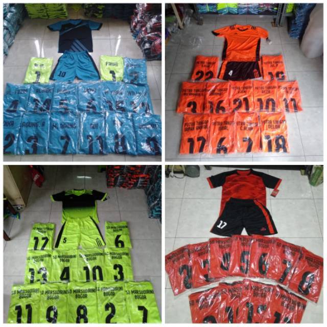 Jersey futsal setelan sablon anak SD-SMP
