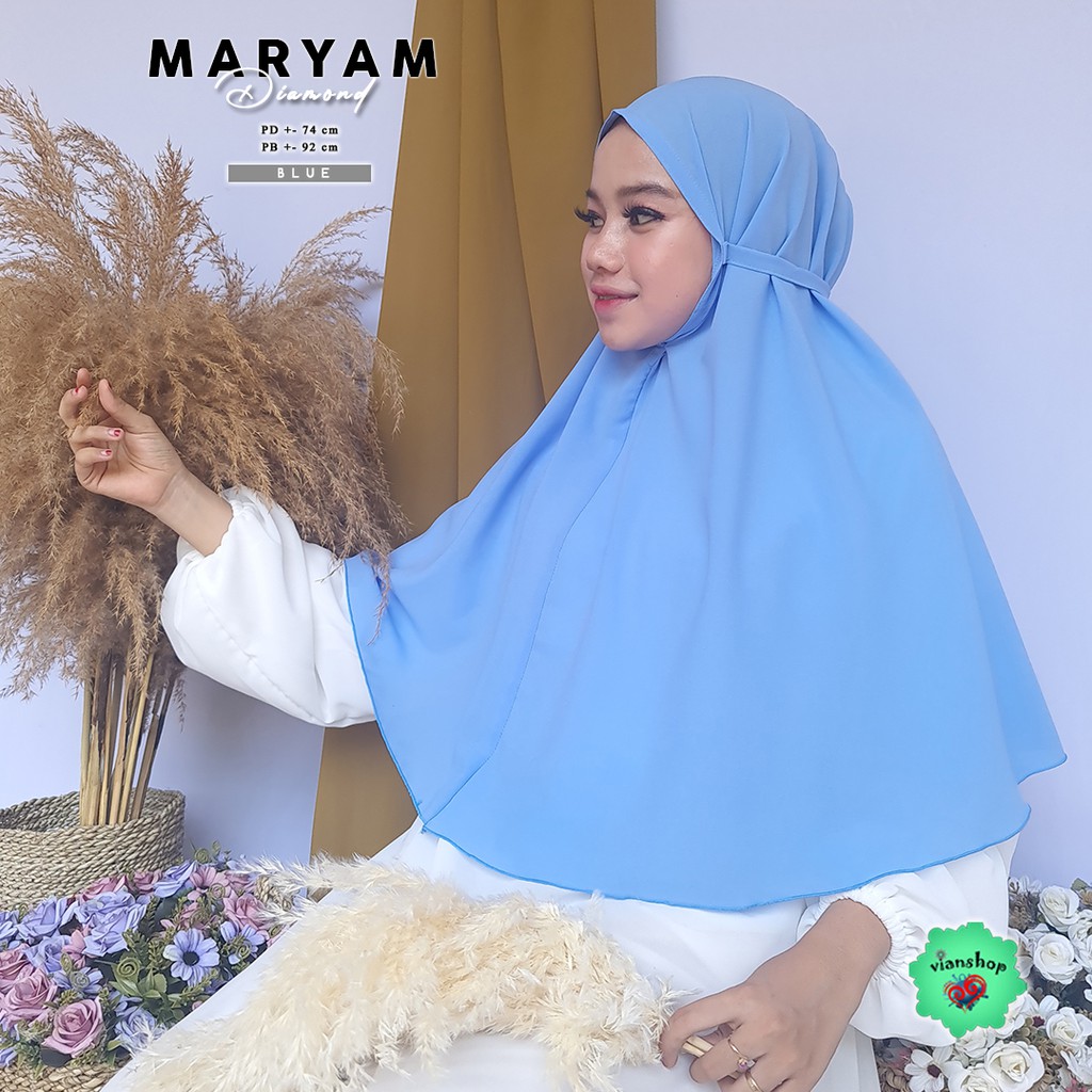 jilbab maryam PART 1 bergo tali non ped,bergo naswa , jilbab 1 layer , jilbab instan,jilbab cantik-maryam BLUE