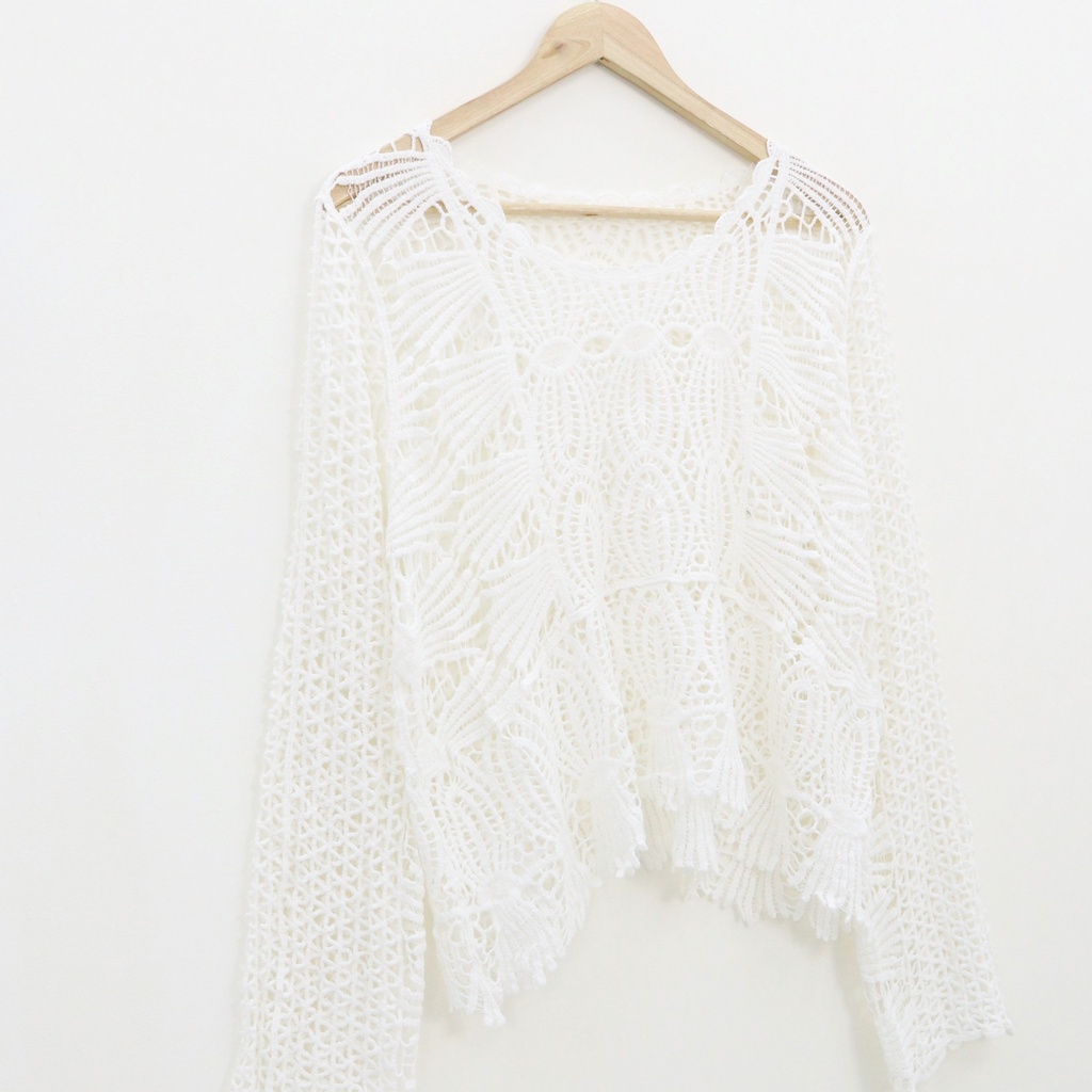 Ronna crochet vest outer -Thejanclothes