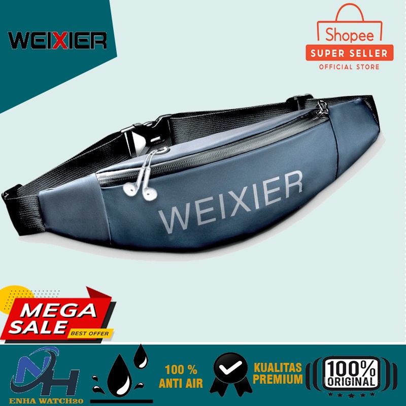 TERLARIS Tas Selempang Pria Wanita WEIXIER 9546  Waist Bag Premium Waterproof Ekslusif Original cowo