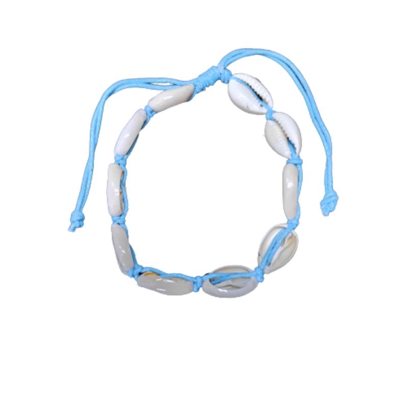 GELANG KERANG/GELANG KERANG LAUT/KERAJINAN KERANG/GELANG UNIK/SUPPLIER GELANG/SEASHELL BRACELET/CLAM-Biru