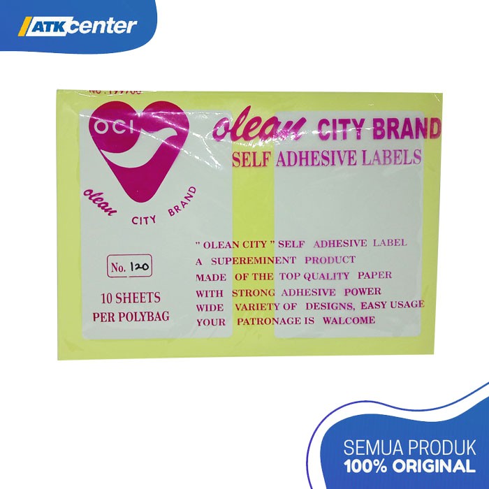 

Label Nama / Label Olean City No.120 Polos (10 Lembar)