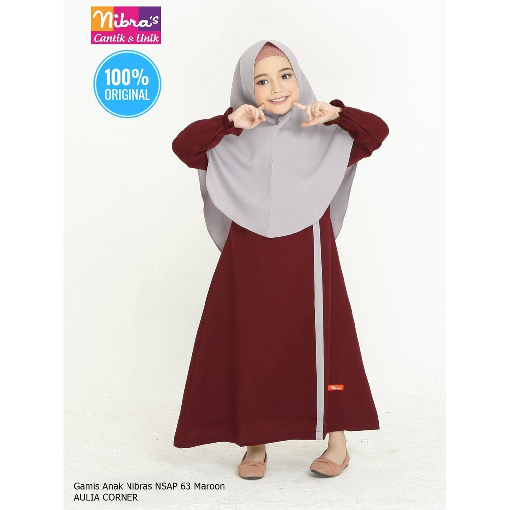 Grosir Baju Gamis Anak Terbaru Nibras Nsap 63 Maroon Original Gamis Untuk Wanita Gemuk Shopee Indonesia