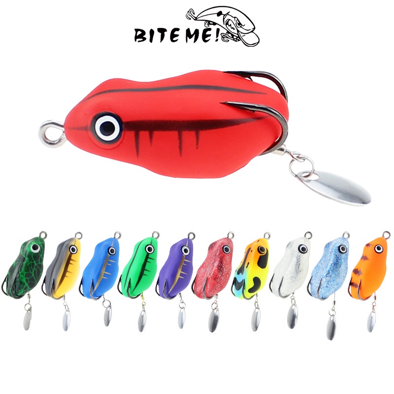 1pc Umpan Pancing Bentuk Katak Bahan PVC Lembut 4.5cm / 8.5g Dengan Kail Ganda