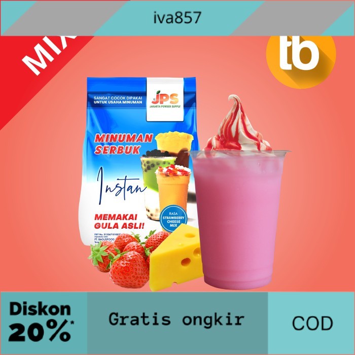 

PROMO JPS Strawberry Cheese Mix (Bubuk Minuman Dan Makanan) 1kg GRATIS ONGKIR