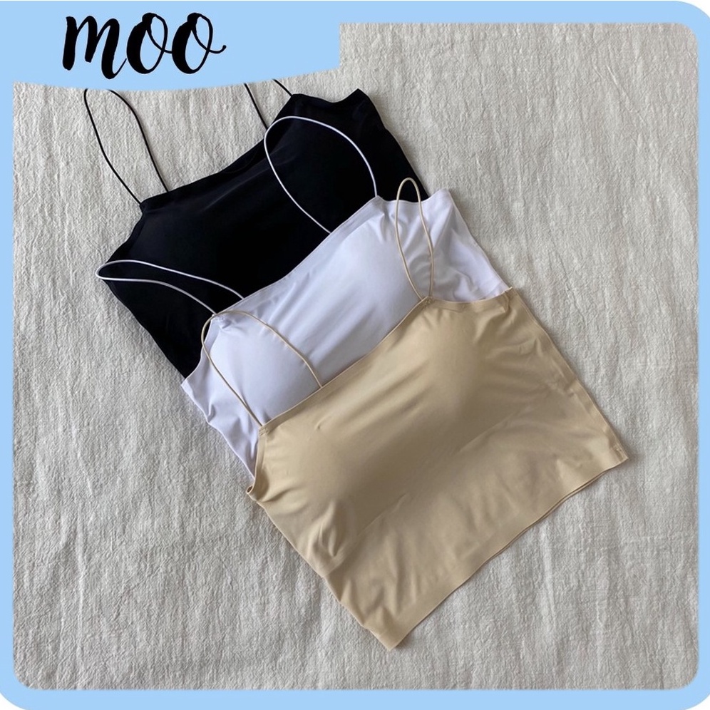 MOO B502 Tanktop korea seamless spaghetti strap tank top dalaman wanita pakaian bralette bra bh COD