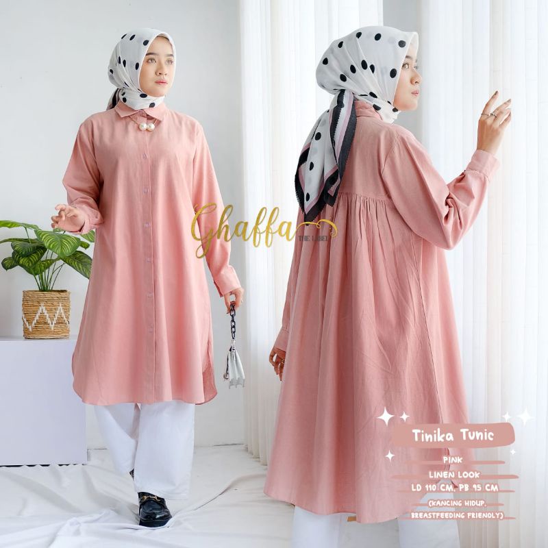 Tunik polos muslimah / Tanika tunik by ghaffa the label / Tunik linen look