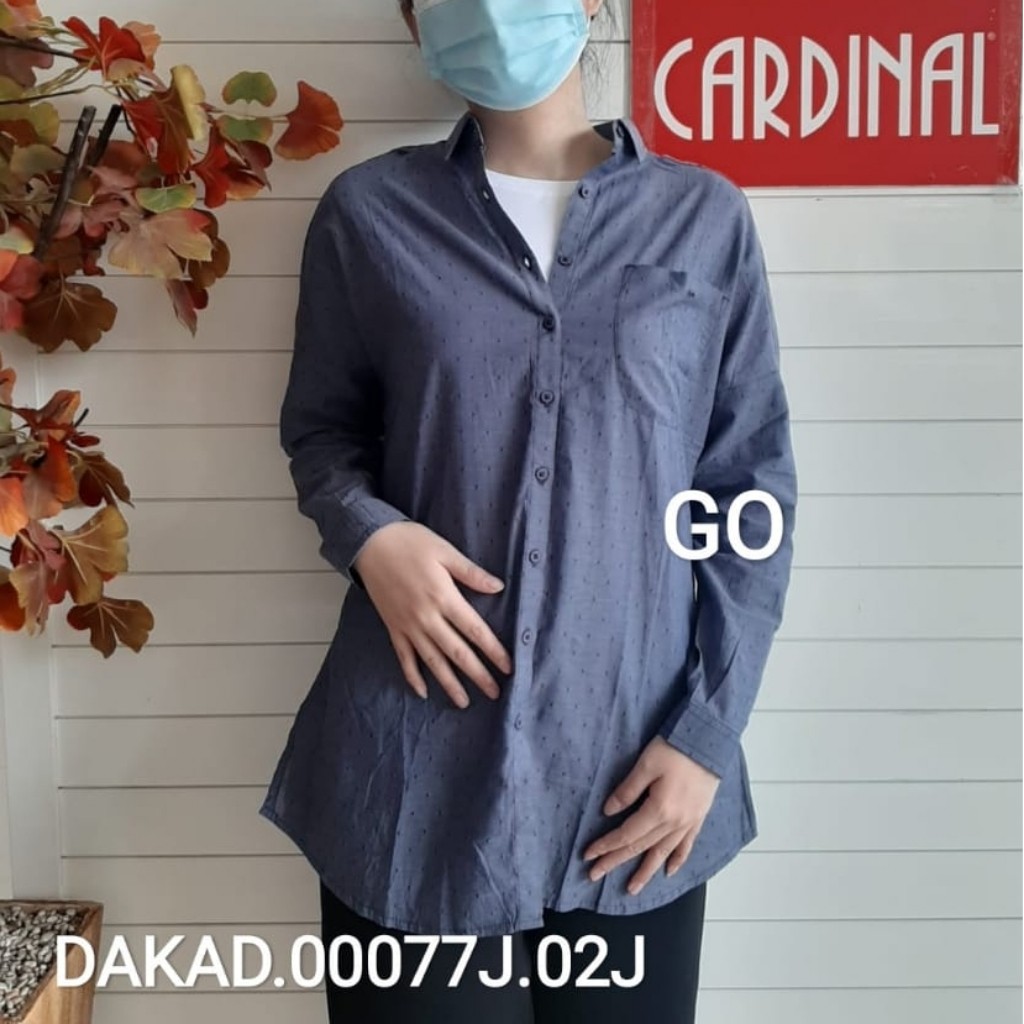 gof KMP CARDINAL GIRL KEMEJA Pakaian Wanita Atasan Kemeja Hem Casual Santai Original Lengan Panjang