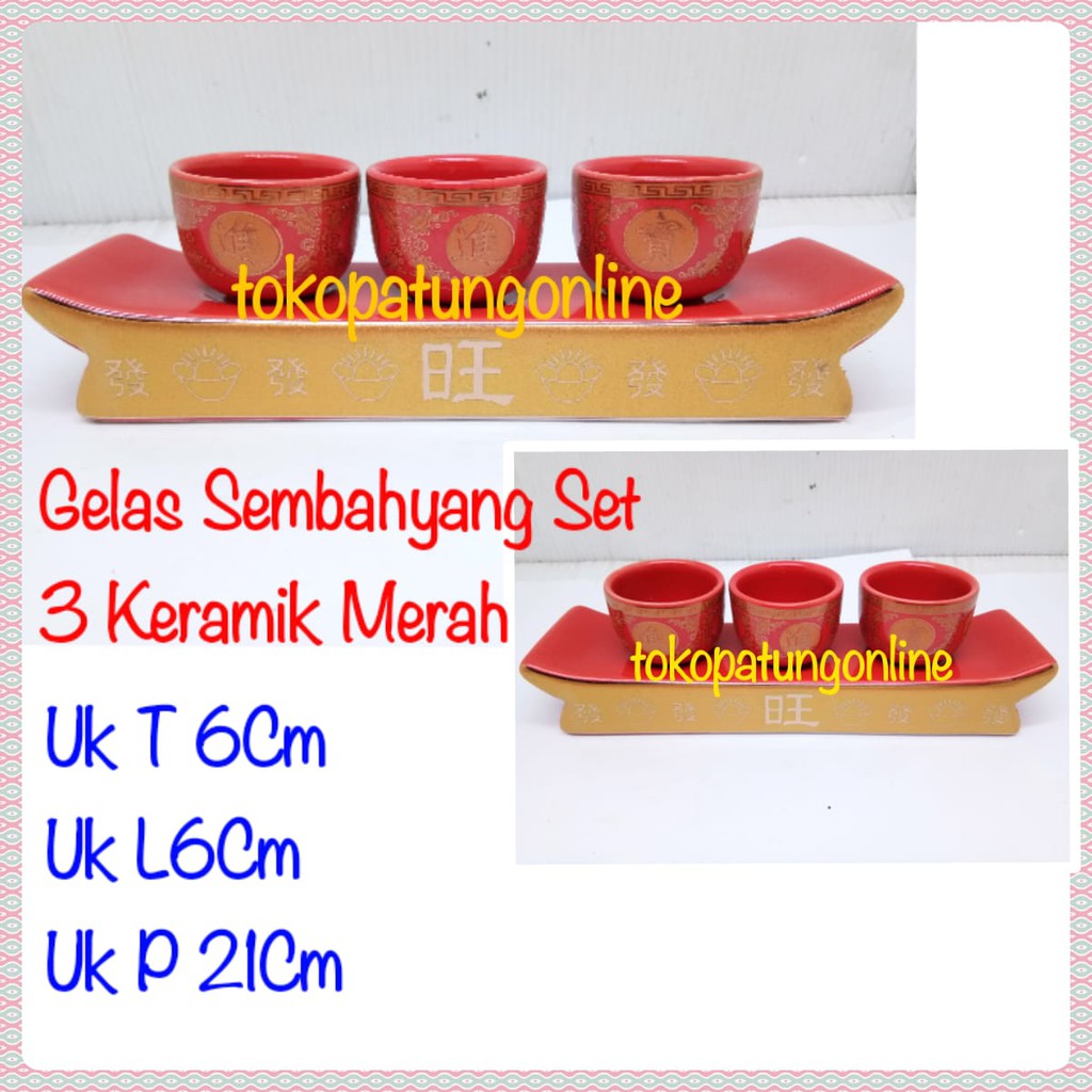 Gelas Sembahyang isi 3 803 Keramik New