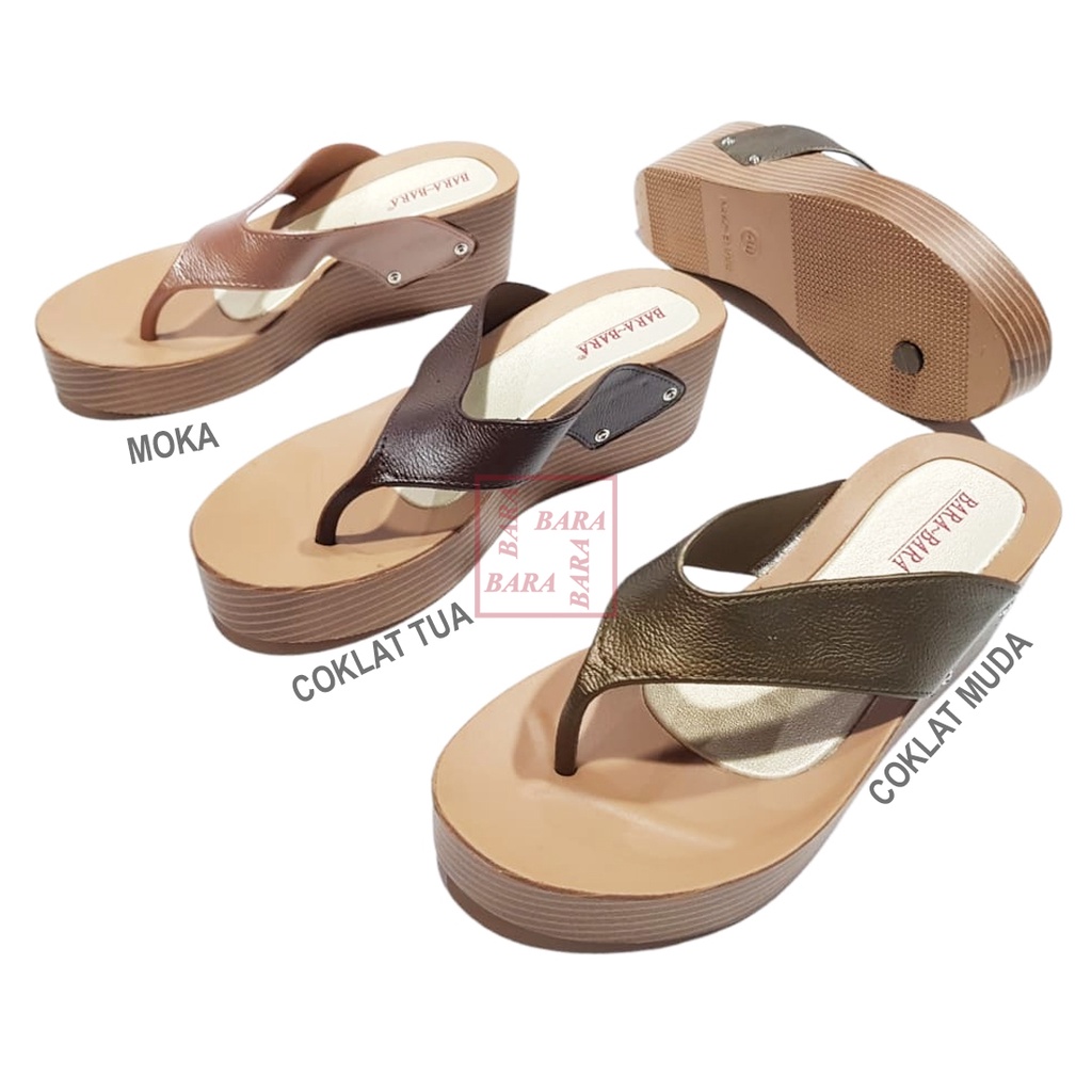 Bara~Bara Sandal Jepit Wedges Jelly Karet Wanita MJZB1955JPL (AW4)-1