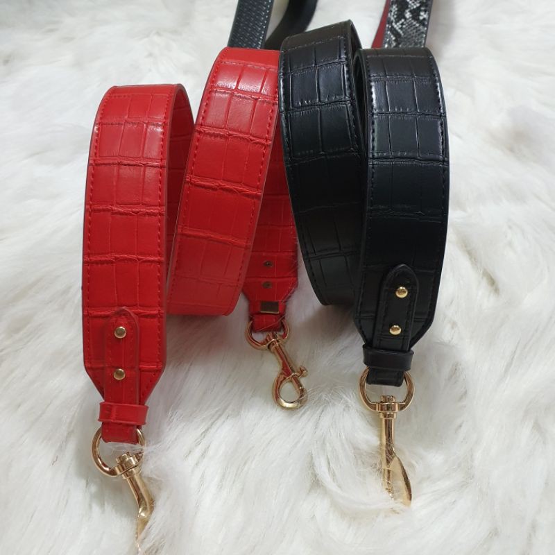 CROCO Grained pu leather bag strap