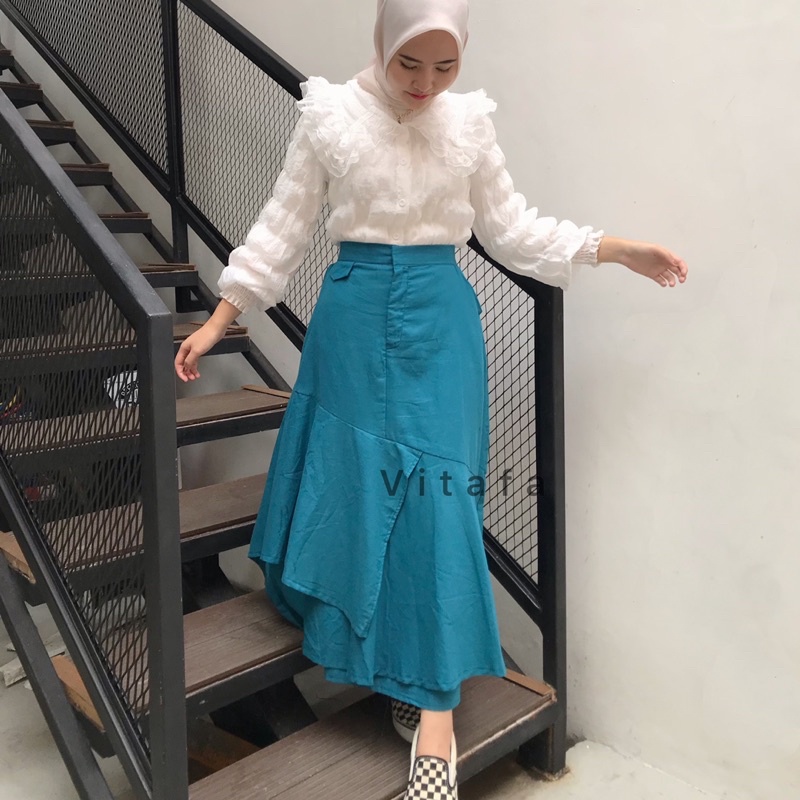 YUMNA SKIRT | ROK LAYER LINEN | ROK A LINE BY VITAFA ID