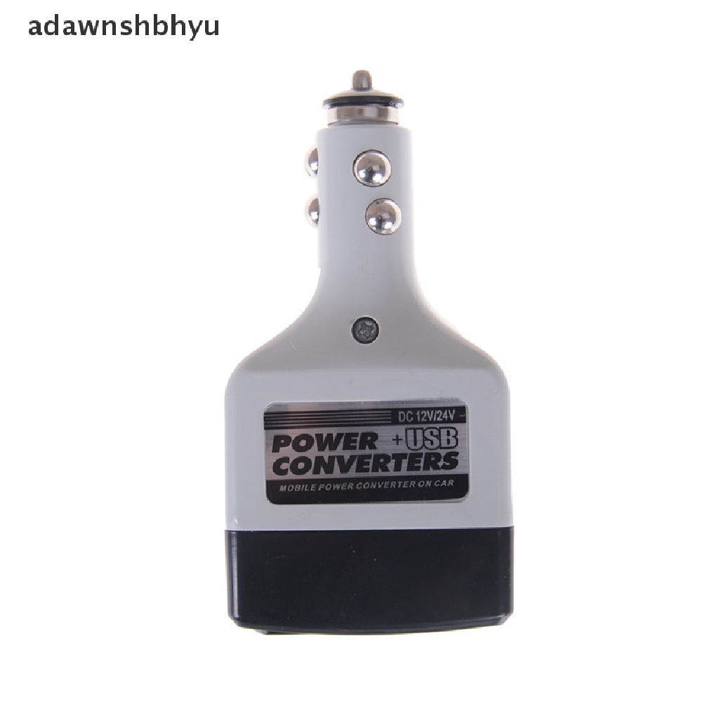 Adaptor Inverter Converter Handphone Mobil adawnshbhyu DC 12V /24V to AC 220V Charger Power