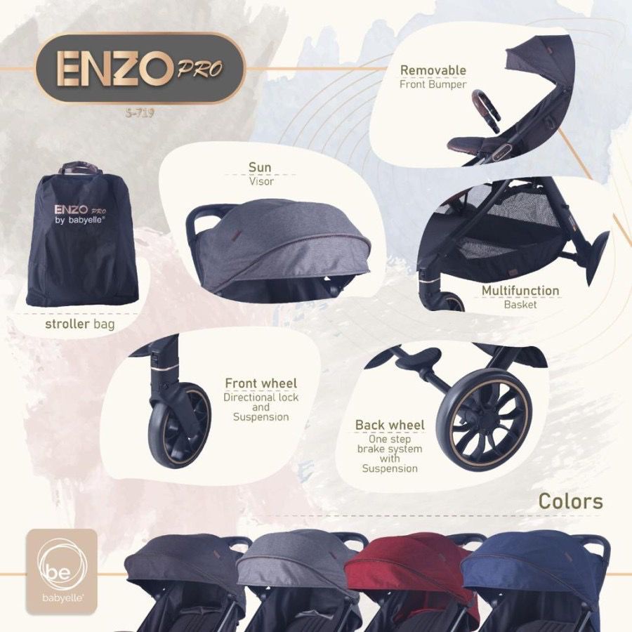 Babyelle Stroller Enzo Pro S179 - Kereta Dorong Bayi