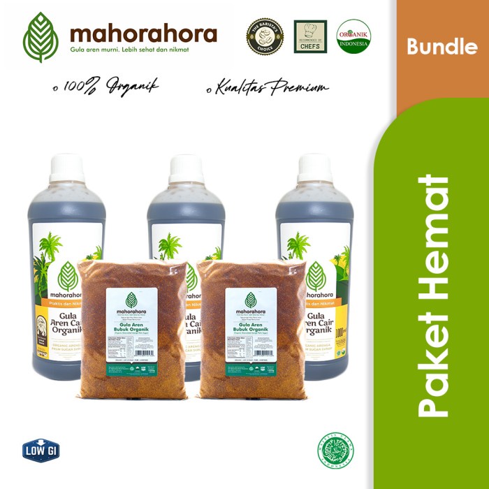 

Gula Aren Mahorahora HORECA Bubuk Murni 1kg Plastik dan Cair 1liter