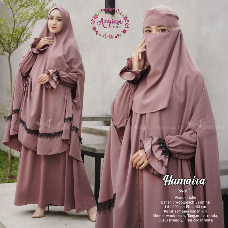 HUMAIRA QIARA gamis muslim dres syari original produk by qiara