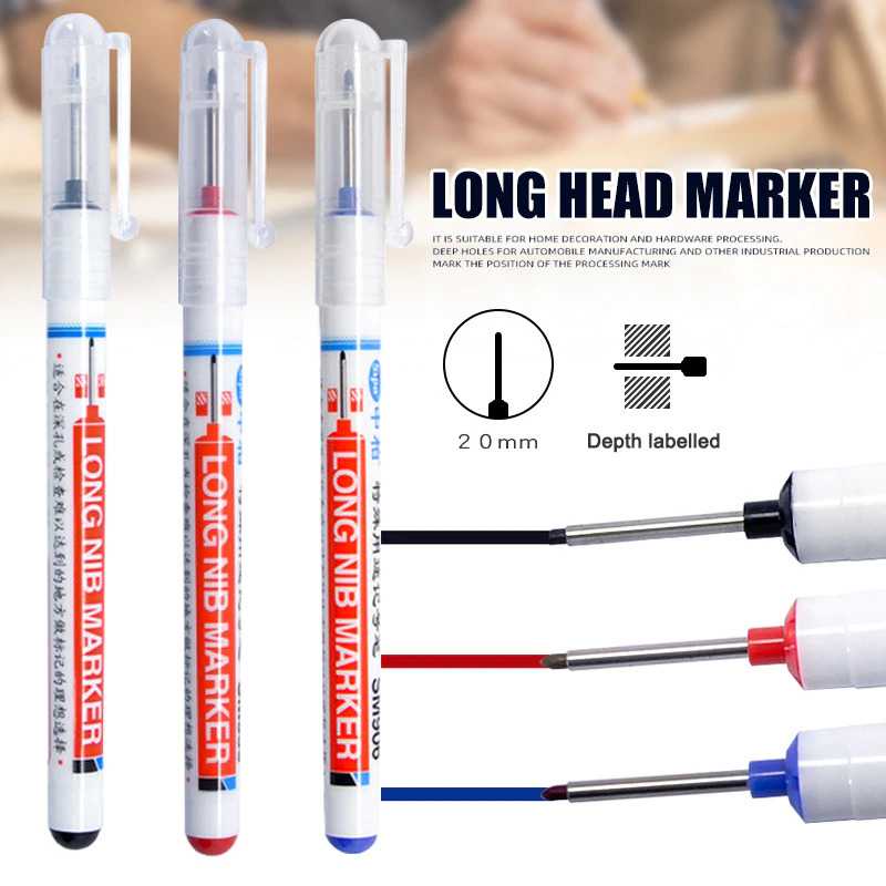 Spidol Serbaguna Long Head Marker Waterproof Sepidol Warna Warni Permanen Multifungsi Dekorasi Kayu Kertas