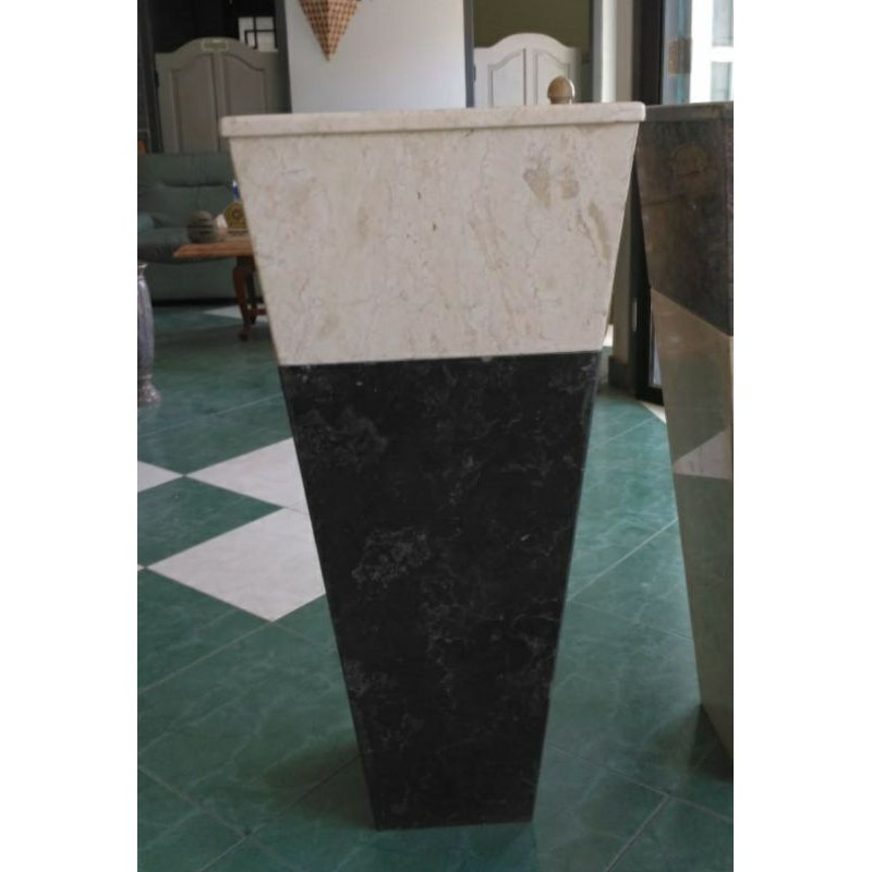 Wastafel Pedestal Marmer Hitam Putih